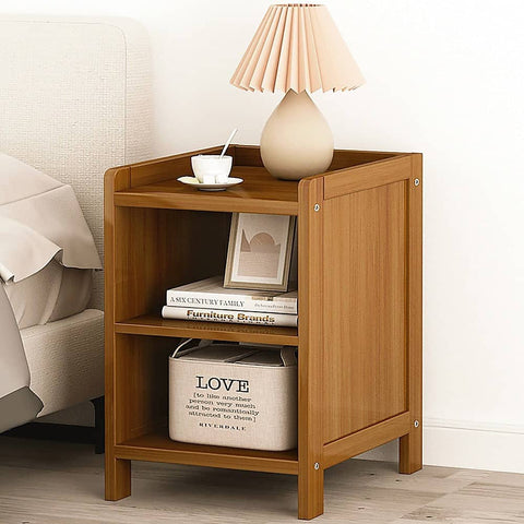 darrahopens Furniture > Bedroom Bamboo Bedside Table Nightstand Storage Bedroom Sofa Side Stand