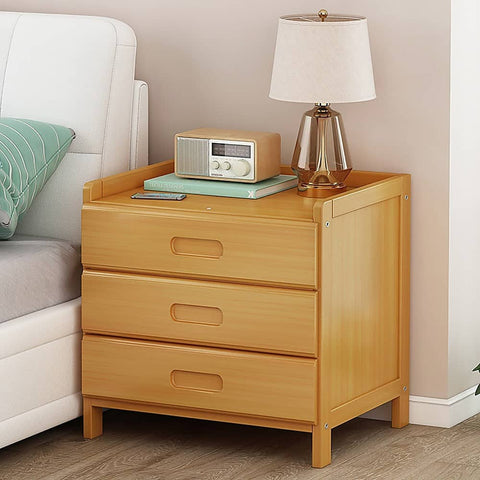 darrahopens Furniture > Bedroom Bamboo Bedside Table Nightstand Storage Bedroom Sofa Side Stand
