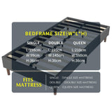 Darrahopens Furniture > Bedroom Bed Frame Mattress Foundation (Dark Grey) – Queen