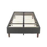 Darrahopens Furniture > Bedroom Bed Frame Mattress Foundation (Dark Grey) – Queen