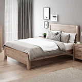 darrahopens Furniture > Bedroom Bed Frame Single Size in Solid Wood Veneered Acacia Bedroom Timber Slat in Oak