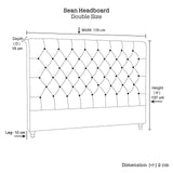 darrahopens Furniture > Bedroom Bed Head Double Size French Provincial Headboard Upholsterd Fabric Beige