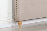 darrahopens Furniture > Bedroom Bed Head Double Size French Provincial Headboard Upholsterd Fabric Beige