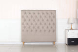 darrahopens Furniture > Bedroom Bed Head Double Size French Provincial Headboard Upholsterd Fabric Beige