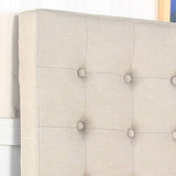 darrahopens Furniture > Bedroom Bed Head King Beige Headboard Upholstery Fabric Tufted Buttons