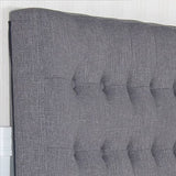 darrahopens Furniture > Bedroom Bed Head King Charcoal Headboard Upholstery Fabric Tufted Buttons