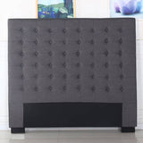 darrahopens Furniture > Bedroom Bed Head King Charcoal Headboard Upholstery Fabric Tufted Buttons