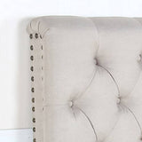 darrahopens Furniture > Bedroom Bed Head King Size French Provincial Headboard Upholsterd Fabric Beige