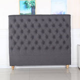 darrahopens Furniture > Bedroom Bed Head King Size French Provincial Headboard Upholsterd Fabric Beige