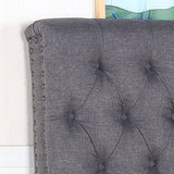 darrahopens Furniture > Bedroom Bed Head King Size French Provincial Headboard Upholsterd Fabric Charcoal