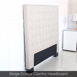 darrahopens Furniture > Bedroom Bed Head Queen Beige Headboard Upholstery Fabric Tufted Buttons