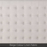 darrahopens Furniture > Bedroom Bed Head Queen Beige Headboard Upholstery Fabric Tufted Buttons