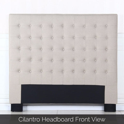 darrahopens Furniture > Bedroom Bed Head Queen Beige Headboard Upholstery Fabric Tufted Buttons