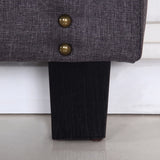 darrahopens Furniture > Bedroom Bed Head Queen Charcoal Headboard Upholstery Fabric Studded Buttons