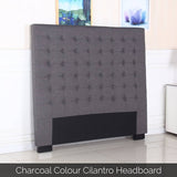 darrahopens Furniture > Bedroom Bed Head Queen Charcoal Headboard Upholstery Fabric Tufted Buttons