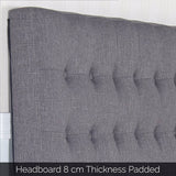 darrahopens Furniture > Bedroom Bed Head Queen Charcoal Headboard Upholstery Fabric Tufted Buttons