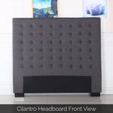 darrahopens Furniture > Bedroom Bed Head Queen Charcoal Headboard Upholstery Fabric Tufted Buttons