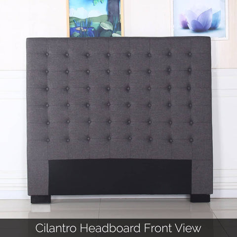 darrahopens Furniture > Bedroom Bed Head Queen Charcoal Headboard Upholstery Fabric Tufted Buttons