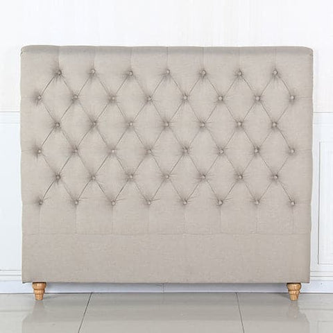 darrahopens Furniture > Bedroom Bed Head Queen Size French Provincial Headboard Upholsterd Fabric Beige