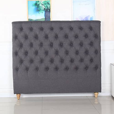 darrahopens Furniture > Bedroom Bed Head Queen Size French Provincial Headboard Upholsterd Fabric Charcoal