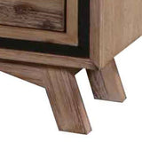 darrahopens Furniture > Bedroom Bedside Table 2 drawer Night Stand with Solid Acacia Storage in Sliver Brush Colour