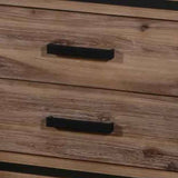 darrahopens Furniture > Bedroom Bedside Table 2 drawer Night Stand with Solid Acacia Storage in Sliver Brush Colour