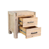 darrahopens Furniture > Bedroom Bedside Table 2 drawers Night Stand Solid Wood Acacia Oak Colour