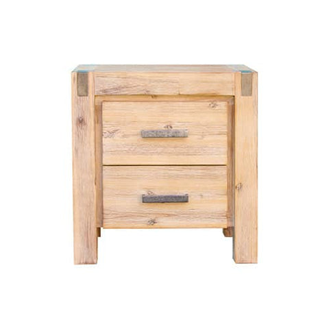 darrahopens Furniture > Bedroom Bedside Table 2 drawers Night Stand Solid Wood Acacia Oak Colour
