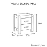 darrahopens Furniture > Bedroom Bedside Table 2 drawers Night Stand Solid Wood Acacia Storage in Chocolate Colour