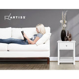 darrahopens Furniture > Bedroom Bedside Table Coffee Side Cabinet Drawer Wooden White