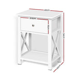 darrahopens Furniture > Bedroom Bedside Table Coffee Side Cabinet Drawer Wooden White