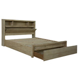 Darrahopens Furniture > Bedroom Brunet Bed Frame Queen Size Timber Mattress Base Storage Drawers Brush Smoke
