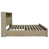 Darrahopens Furniture > Bedroom Brunet Bed Frame Queen Size Timber Mattress Base Storage Drawers Brush Smoke