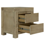 Darrahopens Furniture > Bedroom Brunet Set of 2 Bedside 2 Drawers Cabinet Tallboy Nightstand Table Brush Smoke