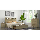 Darrahopens Furniture > Bedroom Brunet Set of 2 Bedside Tables 2 Drawers Cabinet Nightstand Table Brush Smoke