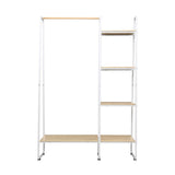 darrahopens Furniture > Bedroom Closet Storage Rack Clothes Hanger Shelf Garment Rail Stand Wardrobe Organiser White