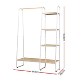 darrahopens Furniture > Bedroom Closet Storage Rack Clothes Hanger Shelf Garment Rail Stand Wardrobe Organiser White