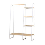 darrahopens Furniture > Bedroom Closet Storage Rack Clothes Hanger Shelf Garment Rail Stand Wardrobe Organiser White