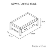 darrahopens Furniture > Bedroom Coffee Table Solid Acacia Wood & Veneer 1 Drawers Storage Oak Colour