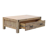 darrahopens Furniture > Bedroom Coffee Table Solid Acacia Wood & Veneer 1 Drawers Storage Oak Colour