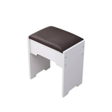 Darrahopens Furniture > Bedroom Diana Vanity Set with Shelves Cushioned Stool and Lighted Mirror- White