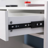 Darrahopens Furniture > Bedroom Diana Vanity Set with Shelves Cushioned Stool and Lighted Mirror- White