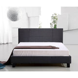 darrahopens Furniture > Bedroom Double Linen Fabric Bed Frame Grey