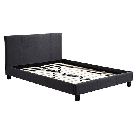 darrahopens Furniture > Bedroom Double Linen Fabric Bed Frame Grey