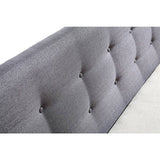 darrahopens Furniture > Bedroom Double Linen Fabric Deluxe Bed Frame Grey