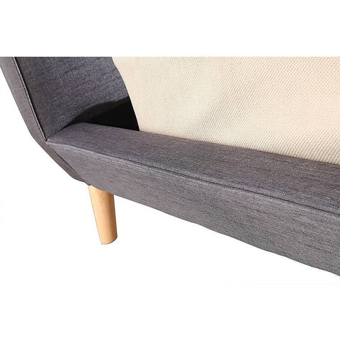 darrahopens Furniture > Bedroom Double Linen Fabric Deluxe Bed Frame Grey