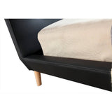 darrahopens Furniture > Bedroom Double PU Leather Deluxe Bed Frame Black