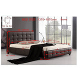darrahopens Furniture > Bedroom Double PU Leather Deluxe Bed Frame Brown