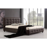 darrahopens Furniture > Bedroom Double PU Leather Deluxe Bed Frame Brown