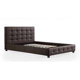 darrahopens Furniture > Bedroom Double PU Leather Deluxe Bed Frame Brown